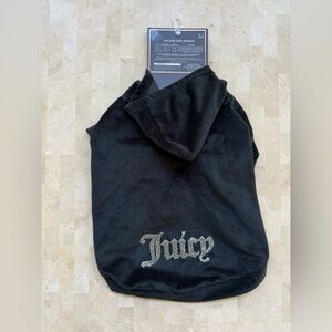 Juicy Couture Pet Black Velour Dog Hoodie Med/Large NWT Costume Y2K style